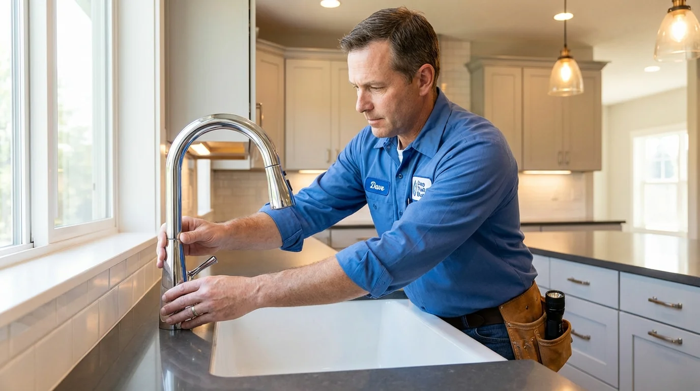 Kitchen faucet installation by Johns Plumbing LLC in North English